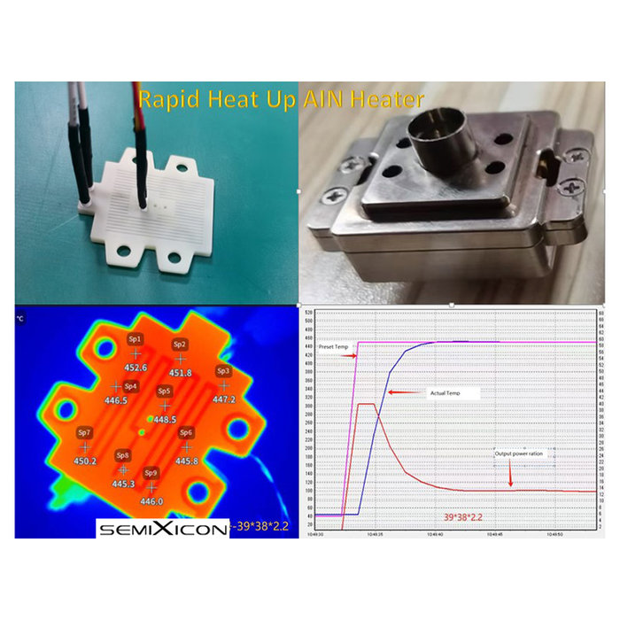 Rapid heat up AIN Aluminum Nitride Ceramic Heater AlN ceramic heater Ramp rate 100 c/s
